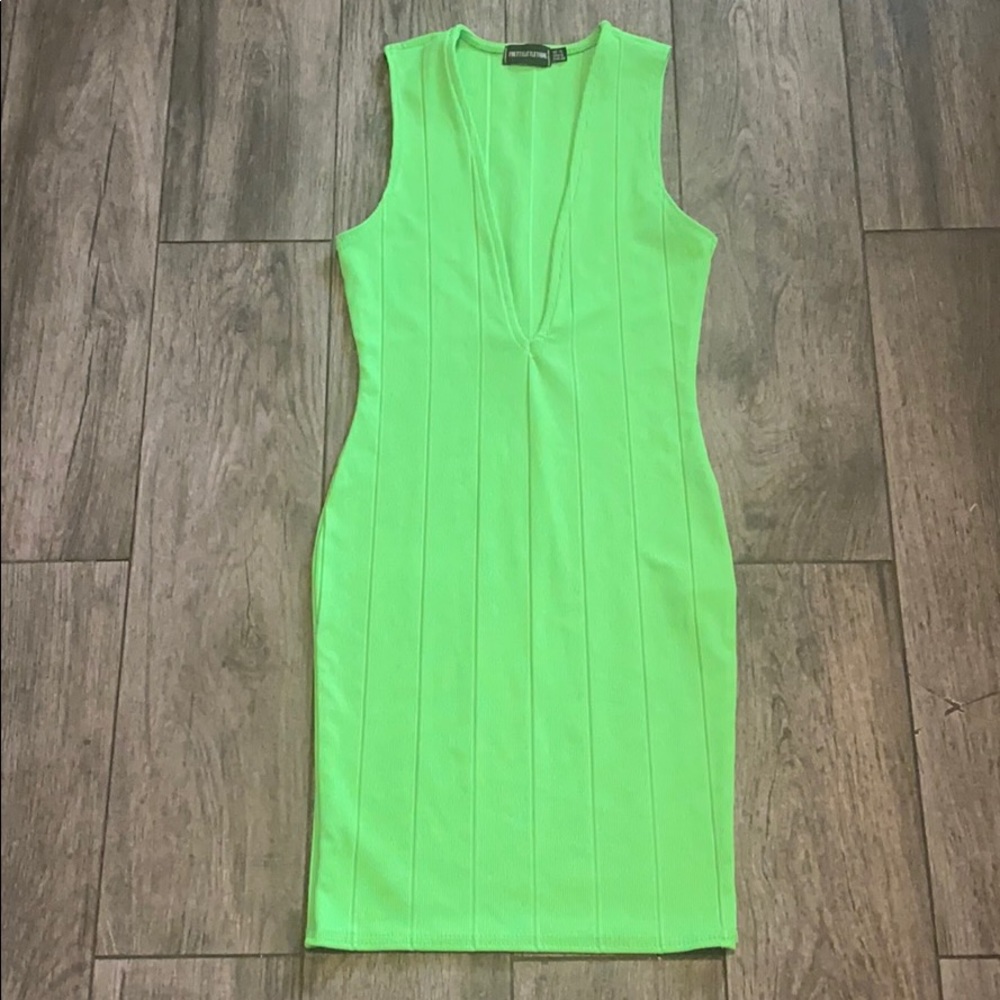 Neon green bandage dress